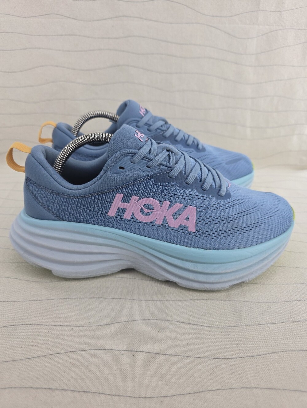 Hoka One One Womens Bondi 8 Blue Running Sneakers Shoes 1127954 Size 8.5D Wide